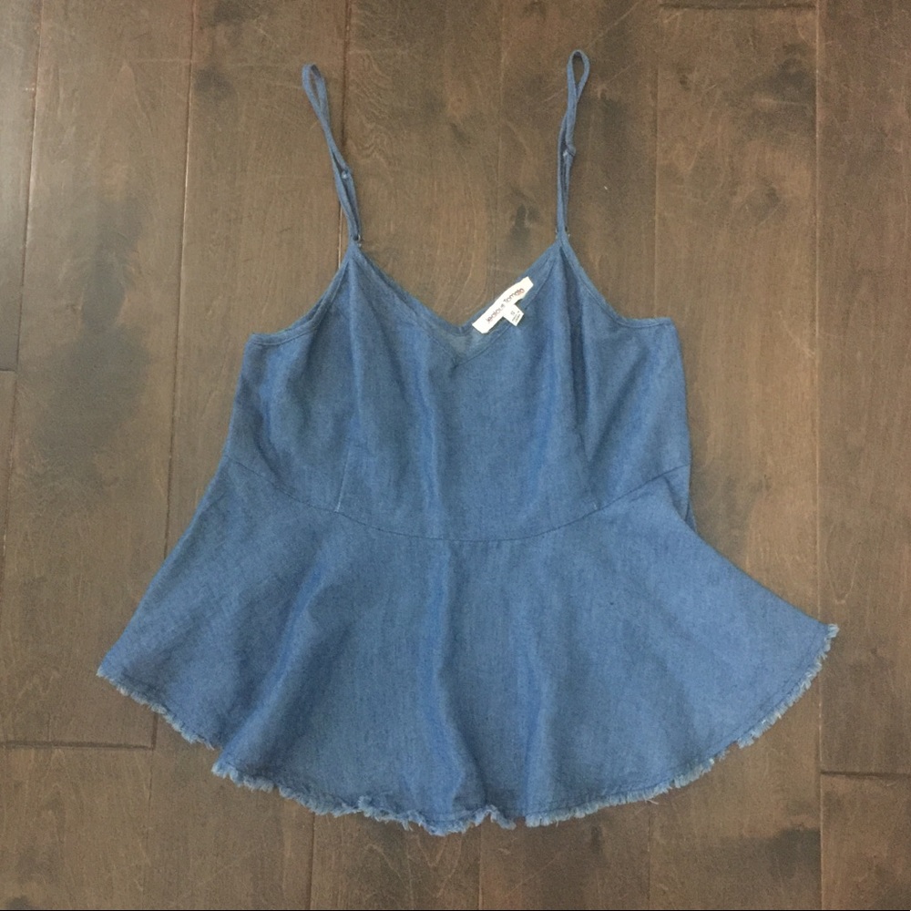 Denim spaghetti strap top - Size Small